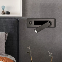 Lampe murale de lecture ZeroUNO pour hôtel, luminaire encastré, réglable avec interrupteur marche/arrêt, lampe murale de chevet pour hôtel, lampe murale moderne
