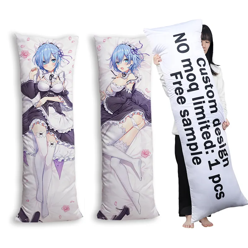 Peau de pêche dakimakura taie d'oreiller personnalisé hentai étreignant dakimakura anime corps oreiller rem dakimakura ram otaku taie d'oreiller