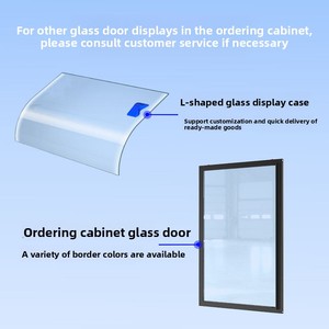 Vitrine à <span class=keywords><strong>porte</strong></span> incurvée en verre trempé pour congélateur et réfrigérateur avec fonction <span class=keywords><strong>de</strong></span> conservation <span class=keywords><strong>de</strong></span> la fraîcheur et couvercle coulissant personnalisable - Product Image 4