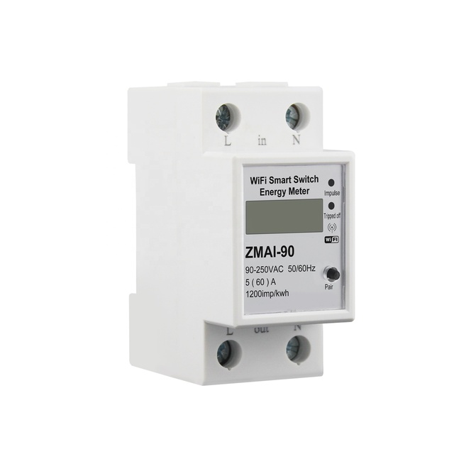 SLS Single-Phase Smart Power Meter Switch 110V/220V Energy Monitoring Meter Remote Control WiFi Din Rail App Access TUYA CE