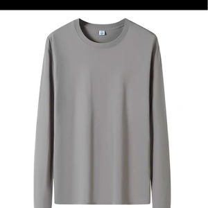 Áo thun nam dài tay chất liệu cotton màu trơn mùa thu Áo sơ mi thông thường thoáng khí bền bỉ - Product Image 3