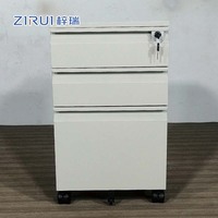 Armoire de classement mobile multifonction en métal à 3 tiroirs, meuble de rangement de bureau mobile