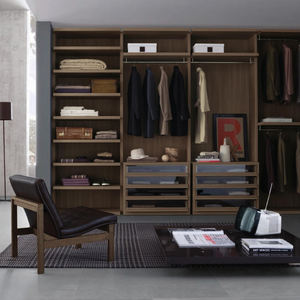 U字型カスタマイズサイズ寝室木製ワードローブ洋服キャビネットメラミン仕上げ合板ウォーク - Product Image 4