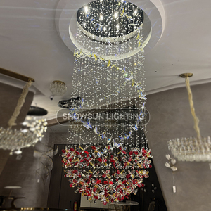 Villa otel yuvarlak kristal avize lüks dekorasyon LED yuvarlak K9 kristal avize - Product Image 1