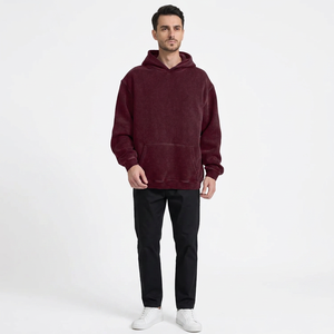 Sudadera con Capucha para Hombre, Invierno, 300g, Estilo Vintage de Alta Gama, Lavado Ácido, Mezcla de Algodón Transpirable de Secado Rápido - Product Image 1