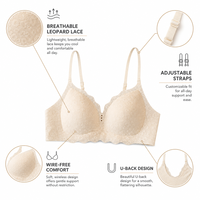 Soutien-gorge Jacquard à bords ondulés pour jeunes filles, bonnets 3D sans couture, léger, haute élasticité, maintien latéral, usage quotidien