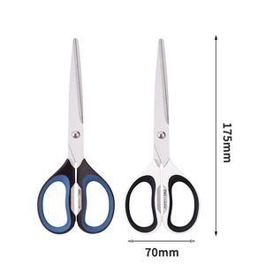 Deli Scissors 175mm Stainless Steel Soft Rubber Handle Office Student Craft Scissors - Product Image 3