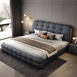 Muebles de Dormitorio Modernos de Lujo en Madera, Camas Tapizadas Suaves, Juego de Base de <span class=keywords><strong>Cama</strong></span> <span class=keywords><strong>Doble</strong></span>, Super King y Matrimonial con Almacenamiento, Últimos Diseños - Product Image 6