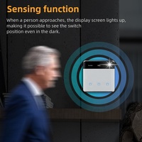 Interruptor de Pared Inteligente WiFi Tuya con Bloqueo Infantil, Función de Enlace Automático, Panel Táctil de Aluminio, Controlador de Luz Compatible con la Aplicación Smart Life