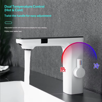 Robinet de lavabo sans contact avec capteur, affichage numérique LED de la température, mitigeur chaud/froid, robinet de salle de bain, OEM ODM pour hôtel