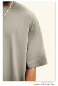 مخصص بالجملة للرجال Sorona Tech Mambo خط العنق الصغير تي شيرت مصنوع من العمر القذرة بأكمام قصيرة تيشيرتات للرجال - Product Image 5