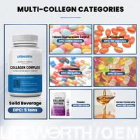 Capsules blanchissantes multi-collagène Lifeworth pour adultes (I II III V X) Mélange hydrolysé avec biotine et vitamine C pour éclaircir la peau
