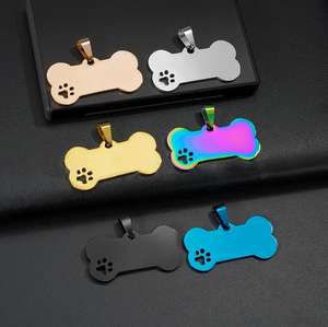BM produsen Tag nama anjing kustom baja tahan karat kosong yang dipersonalisasi untuk Tag hewan peliharaan Laser terukir Logo Digital pencetakan Plating - Product Image 6