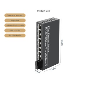 AEON 10/100/1000M <span class=keywords><strong>Single</strong></span> <span class=keywords><strong>Mode</strong></span> <span class=keywords><strong>Single</strong></span> Fibre 1 Glasfaser anschluss 8 RJ45 Port SC 20KM Gigabit Simplex Glasfaser konverter - Product Image 2