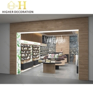 Présentoir de Comptoir de Magasin de Style Rustique et Bio pour Cosmétiques avec Luminaire Suspendu Vertical Long
