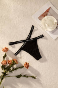 ชุดชั้นในแบบจีสตริงผ้าฝ้ายพิมพ์ลายตัวอักษร สีพื้น แบบไขว้ เซ็กซี่ น่ารัก ใส่ได้ทุกวัน แพ็ค 6 ชิ้น มีสินค้าในสต็อก - Product Image 6