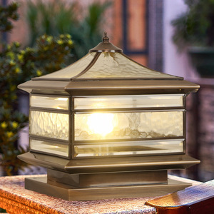 Lampe solaire à pilier Nightsappan PL-9137, tout en cuivre, IP65, étanche, LED, pour portail extérieur - Product Image 2
