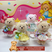 Oursons en peluche personnalisés en gros pour usine, avec accessoires jupe rayée, pour cadeau promotionnel