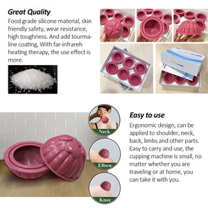 Thérapie par ventouses à usage familial Boîtes d'aspiration sous vide auto-chauffantes <span class=keywords><strong>Moxa</strong></span> Tasses à ventouses en silicone auto-chauffantes - Product Image 3