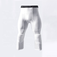 Pantalons de compression pour enfants avec genouillères en nid d'abeille, leggings de sport extensibles dans quatre directions pour le basketball