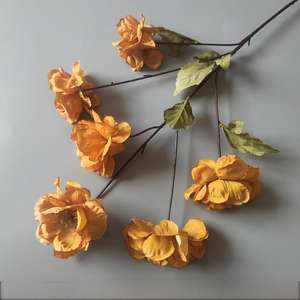 Automne couleur marron série mariage Simulation fleurs Caramel matériel soie plafond rangée route décoration élégante décorations murales - Product Image 5