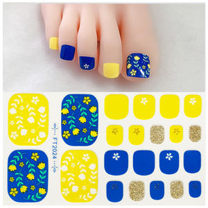 定制OEM波兰凝胶脚趾包裹贴纸时尚复古风格奢华半固化快速脚3D DIY脚趾贴纸艺术法国 - Product Image 4