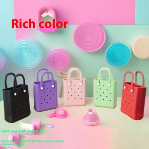Bolso de playa EVA multiusos para el día a día con práctico compartimento para teléfono móvil, bolso perforado DIY para vacaciones, bolso de playa personalizable para centros comerciales - Product Image 1