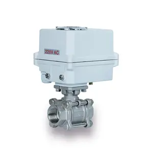 ON/OFF IP67 Waterproof 24v 230v industrial motor 3-piece SS304 internal thread electric actuator motorized ball valve Price list