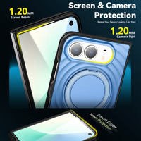 Accessoires de téléphone tendance : Coque miroir avec béquille et motif vague pour iPhone 18 17 16 15 14 13 Pro
