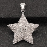 Pendentif Hip Hop en Or en Gros : Étoile à Six Branches, Pièce de Monnaie, Lettres, Lune, Amour, Cœur, Tournesol Brisé, Fleur, Zircon