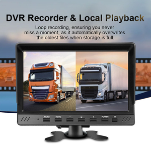 Écran DVR 2 canaux 7 pouces avec 2 caméras LED/IR de vision nocturne pour système d'aide au stationnement en zone aveugle, caméra de recul étanche 1080P - Product Image 3