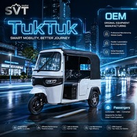 Triciclo Eléctrico de Pasajeros Tuk Tuk de 1000W, Autonomía de hasta 120 km, Caja de Carga Trasera para Pasajeros y Carga, 2025 2026