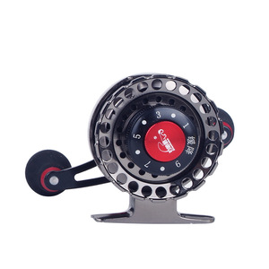 Carrete de Pesca para Balsa, Carrete Giratorio de Metal con Descenso Lento Magnético para Pesca en Hielo de Lago, Uso con Mano Derecha - Product Image 1