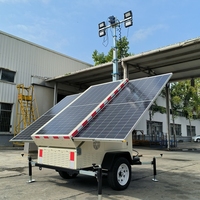 Tour d'éclairage mobile portable à levage manuel, alimentée par l'énergie solaire et le diesel, 5 m, 7 m, 9 m, certifiée CE EPA