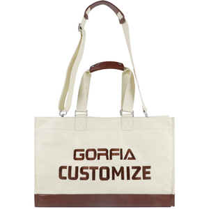 Customizable <b>Large</b> Capacity Women's PU Leather <b>Canvas</b> Tote <b>Bag</b> for Outdoor Shopping Factory Wholesale with Logo Available - Product Image 2