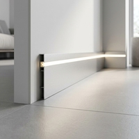 Plinthe LED en alliage d'aluminium durable avec système d'installation de bande LED encastrée