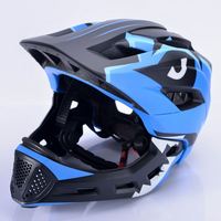 Casque de vélo et de patinage portable pour enfants, avec visière intégrale et mentonnière amovible