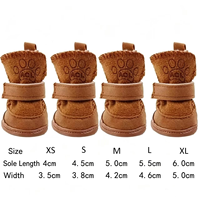 Bottes d'hiver doublées de polaire pour chien avec semelle antidérapante, chaussures de neige chaudes en coton pour petits chiens Teddy Bichon