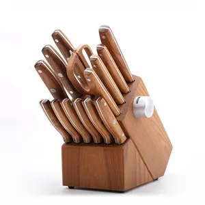 Blocco di legno autoaffilante professionale S/S 70 cr17 Set di coltelli da cucina da cuoco in acciaio inossidabile