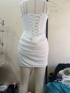 <span class=keywords><strong>Mini</strong></span> Abito Elegante Estivo in Pizzo con Corsetto, Vestito Aderente Arricciato <span class=keywords><strong>da</strong></span> Donna per Serate in Discoteca - Product Image 3