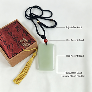 Colgante de Jade Hetian Blanco Natural Ping An Wu Shi Pai para Hombre y Mujer, Amuleto de Seguridad de Jade Liso, Regalo de Joyería - Product Image 3