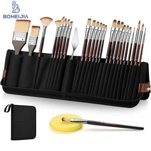 High Quality 26-Piece Multi-shaped Painting Brushes <b>Set</b> with Premium Zippers Bag for Professional Art Supplies - Product Image 1