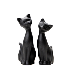 Modern Home Decoration Couple Pair Ceramic Black <strong>Cat</strong> Statue Ornaments 2 PCS Matte Mini <strong>Cat</strong> <strong>Figurines</strong> - Product Image 1