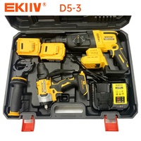 Alat Combo 18 Volt Lithium-ion tanpa kabel, 10 alat bor Driver kunci pas gergaji sudut cahaya tanpa kabel alat listrik Kit kombo