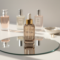 Crème de soin de la peau Mascara nettoyant pour le visage masques pour le visage bouteille en verre de sérum carré capacité 30ml/50ml pulvérisateur à pompe sérigraphié