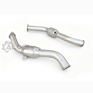 Pour Infiniti Q50 Q60 3.0T VR30 Downpipe 2016-2024 |   Collecteur d'échappement sans catalyseur en acier inoxydable 304 avec espaceur O2, montage direct - Product Image 2
