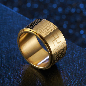 Ethnic style stainless steel <b>ring</b>, men's <b>ring</b>, rotating thumb <b>ring</b>, <b>titanium</b> steel jewelry wholesale. - Product Image 4