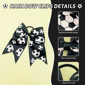 Élastiques <span class=keywords><strong>à</strong></span> cheveux en forme de nœuds de football pour la décoration d'équipes, les cadeaux de fête sportive et les accessoires de pom-pom girls - Product Image 3