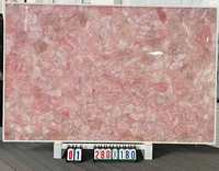 Grande dalle de quartz rose translucide polie, pierre semi-précieuse rose, panneau mural rétroéclairé, comptoir pour villa et hôtel