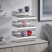 Étagère de présentation en aluminium de luxe en forme de S, étagère ondulée en métal brillant pour tasses, vases, décoration de la maison, salon, salle de bain, armoire